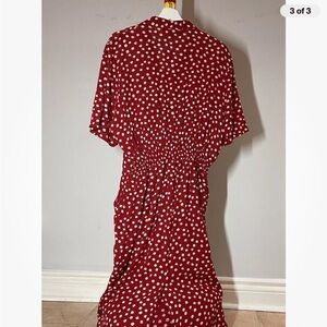 Red Polka Dot Vintage 1980’s Style Dress Modest Cute vintage